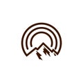 Symbol mountain logo and circle design template