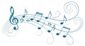 Symbol with music notes.