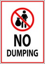 Symbol No Dumping Sign