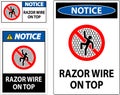 Symbol Notice Sign Razor Wire on Top