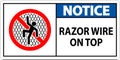 Symbol Notice Sign Razor Wire on Top