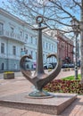 Symbol of Odessa anchor-heart in Odessa, Ukraine