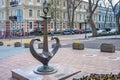 Symbol of Odessa anchor-heart in Odessa, Ukraine