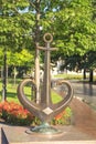 Symbol of Odessa - statue of a bronze anchor in Odessa, Ukraine Royalty Free Stock Photo