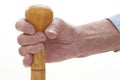 Symbol of old age , hand holding a cane