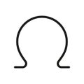 Symbol omega icon - Ohm - editable stroke