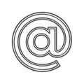 At symbol outline design. Email, internet and communication icon Royalty Free Stock Photo