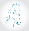 Symbol outline head horse on white background
