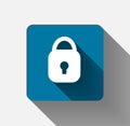 Symbol padlock security white icon.technology concept. ill Royalty Free Stock Photo