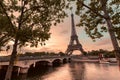 symbol of Paris and all of France is the elegant and unique Eiffel tower. Photo Taken in the area of Trocadero square during Royalty Free Stock Photo