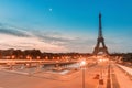 symbol of Paris and all of France is the elegant and unique Eiffel tower. Photo Taken in the area of Trocadero square during Royalty Free Stock Photo