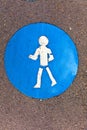 Symbol for pathway and icon for pedestrians