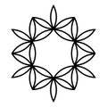 Symbol and pattern, resembling a flower, derived from a Flower of Life