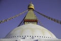 Symbol of Peace is Buddha. Boudhanath is place where Buddhist people use to make round to their lord Buddha. Royalty Free Stock Photo