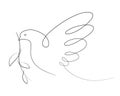 Stylized pigeon with olive twig. Symbol of peace. Ready the logo