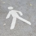 Symbol Pedestrian path on asphalt Royalty Free Stock Photo
