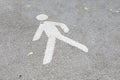 Symbol Pedestrian path on asphalt Royalty Free Stock Photo