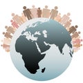 Symbol People as Diverse Earth Population Royalty Free Stock Photo