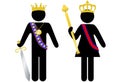 Symbol person royal king and queen with crowns