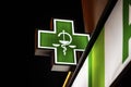 Symbol of pharmaceuticals and pharmacies in European countries green cross Royalty Free Stock Photo