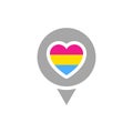 Symbol pin with pansexuality flag