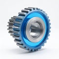 Precision Engineered Blue Metallic Cogwheel Royalty Free Stock Photo