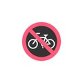 symbol prohibited cycling for use on the highway