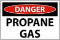 Symbol Propane Danger Label, Propane Gas Sign