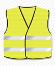 Symbol of the protest movement against the French government, yellow vests. Yellow coat with reflective stripes