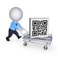 Symbol of QR code on pushcart. Royalty Free Stock Photo