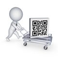 Symbol of QR code on pushcart. Royalty Free Stock Photo