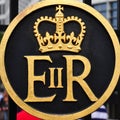 Symbol of Queen Elizabeth II Regina Royalty Free Stock Photo