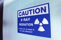 Symbol of radioactivity and radiation from x-ray machine