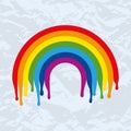 vector symbol of rainbow on old paper Royalty Free Stock Photo