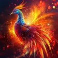 Symbol of rebirth and restoration magical phoenix bird. created with Generative AI
