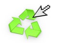 Symbol of recycle and cursor.