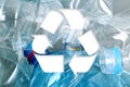Symbol of recycling and plastic bottles Royalty Free Stock Photo