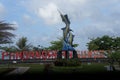 In the centre of town, established symbol in the form of a sword-fish on the area, Indonesia