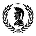 Symbol Roman warrior in a laurel wreath