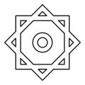 Symbol Rub el Hizb Islam Ramadan equilibrium of static dynamic Sacred geometry contour outline line icon black color vector