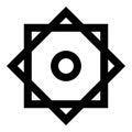 Symbol Rub el Hizb Islam Ramadan equilibrium of static dynamic Sacred geometry icon black color vector illustration image flat