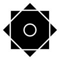 Symbol Rub el Hizb Islam Ramadan equilibrium of static dynamic Sacred geometry icon black color vector illustration image flat