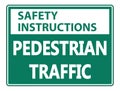 symbol Safety instructions Pedestrian Traffic Sign on white background