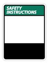 symbol Safety instructions sign label on white background