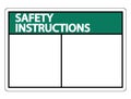 symbol Safety instructions sign label on white background