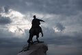 Symbol of Saint-Petersburg, monument The Bronze Horseman to the founder of St Petersburg, Peter the Great, facing the Neva River Royalty Free Stock Photo