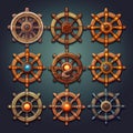 symbol ship weel game ai generated Royalty Free Stock Photo