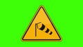 Symbol Side Winds Yellow Sign Green Screen