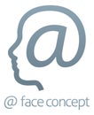 At Symbol Sign Face Concept