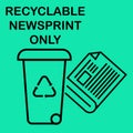 Symbol sign information recyclable newsprint only